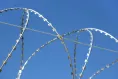 Close up of a Concertina wire barrier