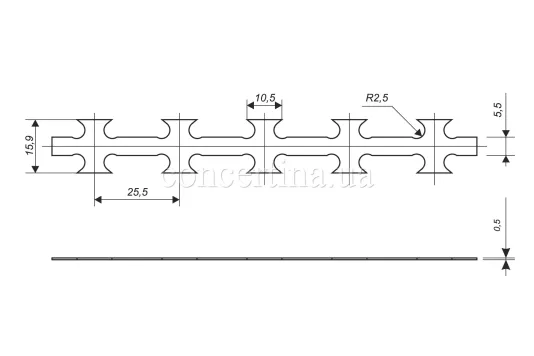 Чертеж колючей ленты Концертина