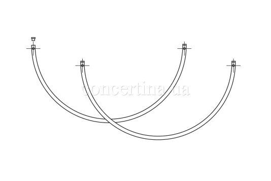 Схема U-образных кронштейнов под сварку