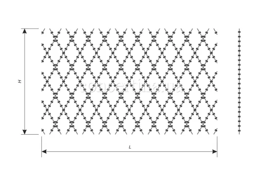 Схема колючей сетки Пиранья