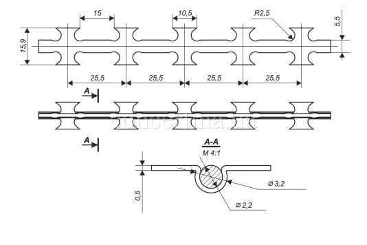 Креслення колючого дроту Концертина
