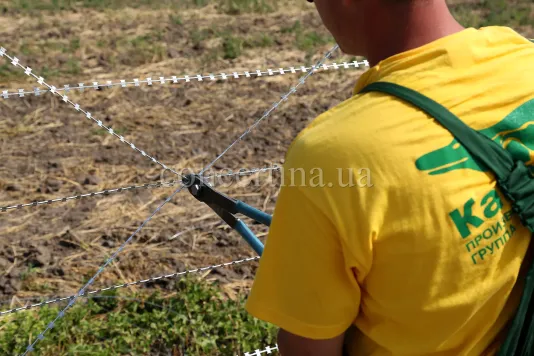 Встановлення скоб на колючий дріт Концертина